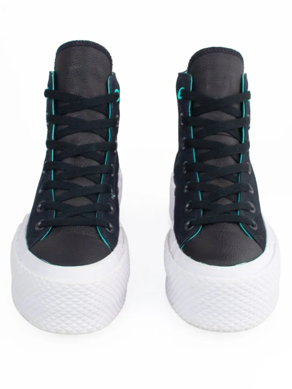 Converse All Star Lift 2X Surface Fusion Black Aqua Platform High Tops Sz 8